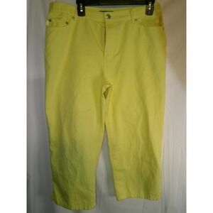 Lauren Ralph Lauren Capri‎ Pants Cropped Yellow Cotton Size 12